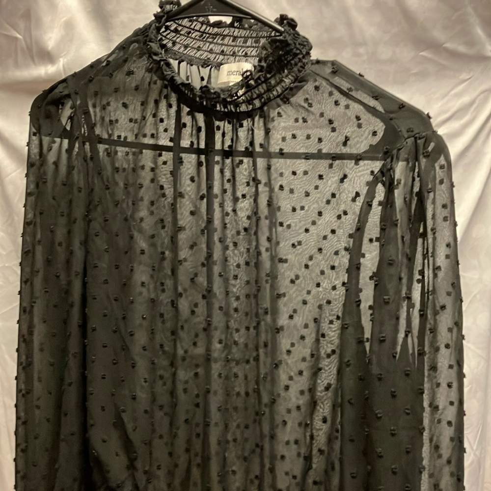 Meraki Sheer-Front/Back Women’s Blouse